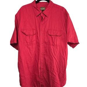 Schmidt Workwear Red Short Sleeve 100% Cotton Button-Up Shirt Size XL